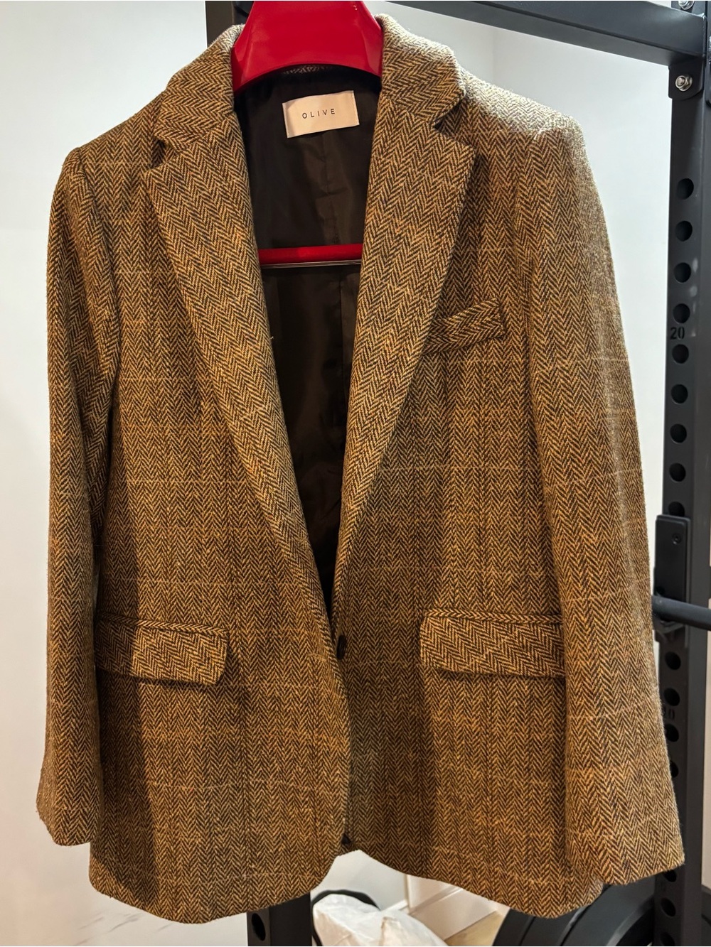 Olive Clothing UK Tweed blazer jacket wool blend mint condition